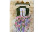 Aceo Original Watercolor Window Flower Box