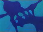 ISLAND BLUE Original Abstract Oil Painting 9"x12" OOAK Art Signed Julia Garcia