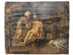 Antique 17th 18thC Old Master Oil Painting Religious W Dog For Resto O/C