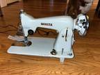 All Metal White Leather Canvas Sewing Machine. Very Clean. Refurbished. BN