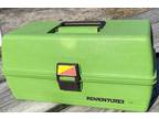 Vintage Tackle Box Adventurer 1399 Green With Collapsing Trays Fishing USA