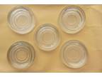5 VTG 3" Clear Glass Furniture Floor Protectors *Small Animal Feeding Dishes VGC