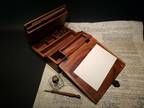 Antique Style Folding Writing Slope Lap Desk Box with Inkwell Pen Ink