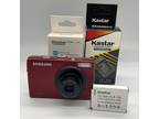 Samsung L100 Compact 8.2MP Point & Shoot Digital Zoom Camera Red Battery Charger