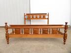 VINTAGE Queen Size HARD MAPLE BED FRAME Headboard HOLLYWOOD REGENCY Ethan Allen