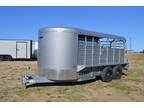 2024 Coose 6'8X16'X6'6 WRANGLER STOCK TRAILER RUBBER FLOOR