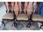 Set of 10 Mahogany Queen Anne Upholstered Dining Chair
