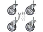 4Pk 3" Caster Wheels Replacement Rubber Heavy Duty for Carts Workbench Furniture