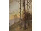WILLIAM HENRY CHANDLER (1854-1928) Antique Autumn Forest Pastel Painting