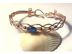 Copper Braided Bracelet with Blue Kyanite Bead