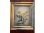 Stereographic Oil Painting "DAISES" on Layered Glass Signed Edmond J Nogar