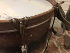 Vtg Leedy & Ludwig Parade Marching Snare Drum with Strap Sticks 16 X 16 X 11 3/4
