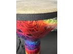 Remo Skyndeep 12” Djembe W/Strap Rainbow Pattern USA Made 20” Tall