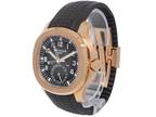 Patek Philippe 5164 Aquanaut Dual Time 18K Rose Gold Rubber Watch B/P 5164R