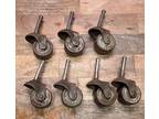 Lot (6)Antique Vintage Metal Wheel Furniture Casters inch wheels