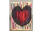 Abstract Heart. Original ACEO Art Card