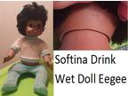 16" Tall African American Black Softina Drink Wet Doll Eegee