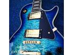 New Custom Blue 6-String Electric Guitar Rosewood Fingerboard Gold Hardware
