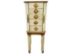 Vintage French Jewelry Armoire Cabinet Storage Custom Painted Louis XV Style