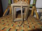 Rare Antique Small Ornate Brass Frame French? Czech? back stand