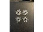 4 VINTAG CLEAR MIRROR STAR ROSETTES , HARDWARE. 1” diameter.