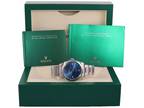 2018 MINT Rolex Oyster Perpetual 39mm Blue Stick Oyster Watch 114300 Box