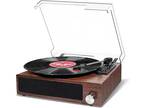 Record Player Turntable Vinyl Bluetooth with 2 Built Stereo Speakers 33/45/78Rpm