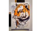 ACEO Original Watercolor Painting, Tiger, by Herbie Hasbrouck Jr