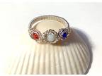Silver Wire Wrap Patriotic Rosette Ring