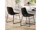 18 Inch Leather Cushioned Black Dining Room Chairs.
