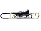 BLACK BRASS FINISH Bb FLAT-VALVE TRUMBONE-FREE HARD/CASE+TROMBONE BRS