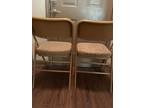 2 Vintage Mid Century Modern Metal Tweed Samsonite Folding Chairs