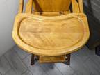 Vintage Wood Convertible Folding Baby High Chair Play Activity Desk Stroller