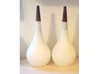 Pair of Holmegaard MCM Danish Modern Hanging Frosted Glass Ceiling Light globes