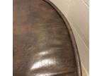 1960’s Kidney Bean Shaped Vinyl Foot Stool Brown-Free Shipping