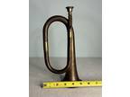 Antique Bugle Horn - Copper & Brass Cavalry Instrument Vintage Made In India WW1
