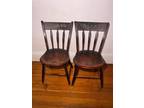 1800s Rare Antique Primitive hand painted farmhouse Windsor chairs