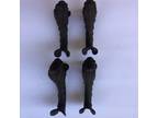 Rare Lot of 4 Antique Cast Iron Gargoyle Feet/Legs