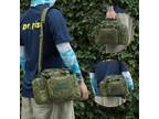 Fishing Tackle Bag Waist Shoulder Strap Storage Pack Green Saltwater Resistant