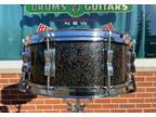 Early 1960s Ludwig No. 900P Super Classic 5.5x14 Snare Drum Black Galaxy Sparkle