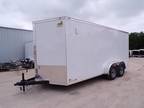 7 x 16 16' Enclosed Cargo Racing Harley Show Bike Hauling Moving Storage Trailer