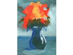 Abstract Flower Vase Original Impressionism Painting Parry Johnson 5x7 5524