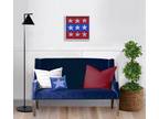 Stars and Bars - Americana themed art with metallic silver stars on blue and red