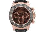 MINT Rolex Daytona Cosmograph CHOCOLATE 18k Rose Gold 40mm Leather Strap 116515