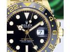 ROLEX 18kt Gold GMT Master II Black Gray Bezel w/ CARD *READ 126718 SANT BLANC