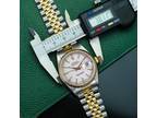 Rolex Mens Datejust 16233 Gold & Steel White Dial Fluted Bezel 36mm Watch