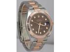 NEW 2022 PAPERS Rolex DateJust CHOCOLATE DIAMOND Rose Gold Steel 41mm 126331 BOX