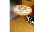 Vintage Continental Handcrafted Mosaic Tile Folding Table