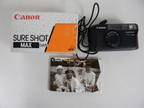 Canon SureShot Max Date 35mm Film Camera w/Box Owner's Manual Film Strap Battery
