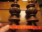 VINTAGE WOODEN FINIALS, Pair, STYLISH CARVING, OLD